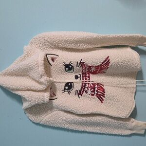 Miss Chievous Cream Christmas Cat Sweater Wirh Hoodie